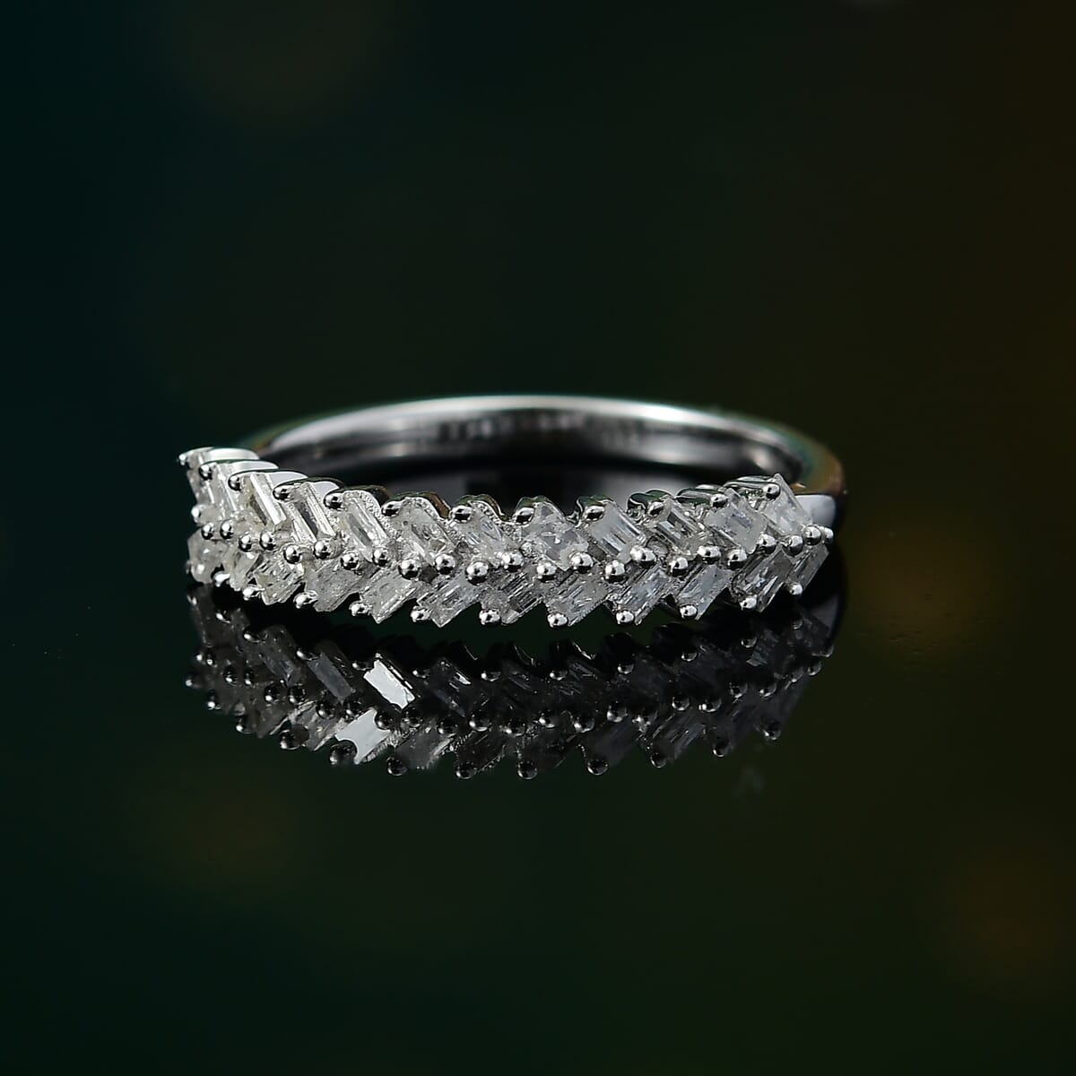 D'Joy Diamond 0.25 ctw Art Deco Ring in Rhodium Over Sterling Silver (Size 8.0)  image number 1