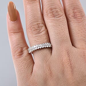 D'Joy Diamond 0.25 ctw Art Deco Ring in Rhodium Over Sterling Silver (Size 8.0) 