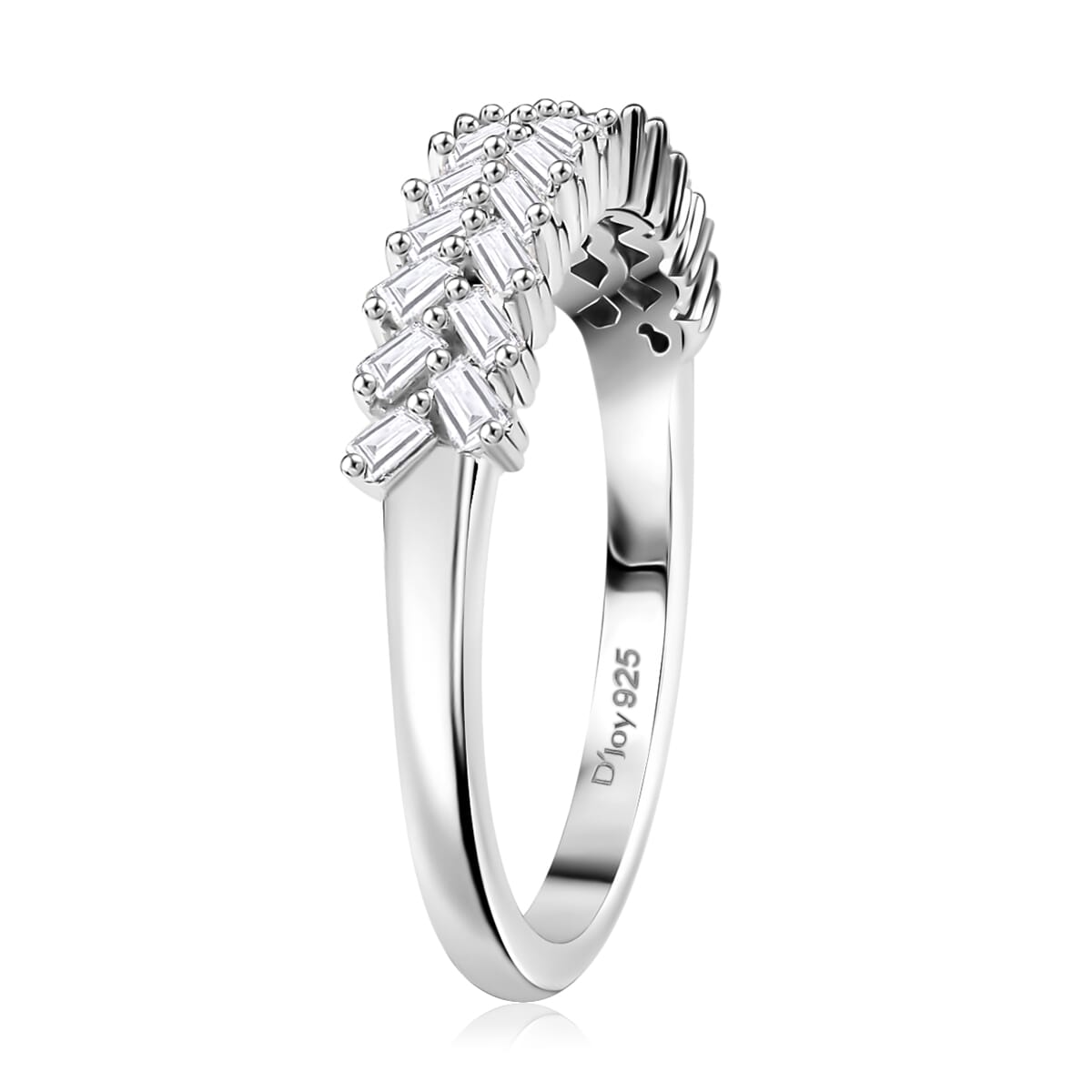 D'Joy Diamond 0.25 ctw Art Deco Ring in Rhodium Over Sterling Silver (Size 8.0)  image number 3