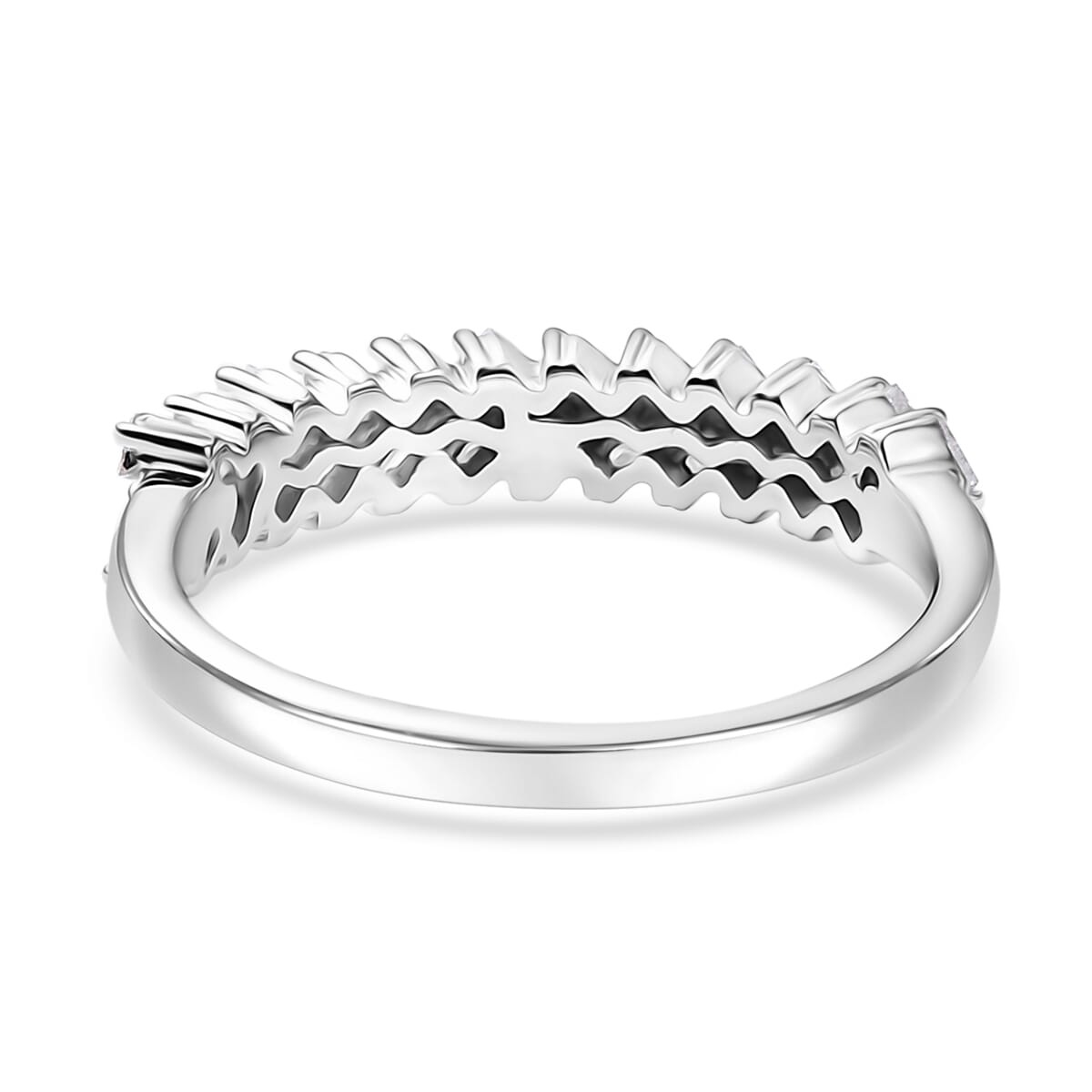 D'Joy Diamond 0.25 ctw Art Deco Ring in Rhodium Over Sterling Silver (Size 8.0)  image number 4