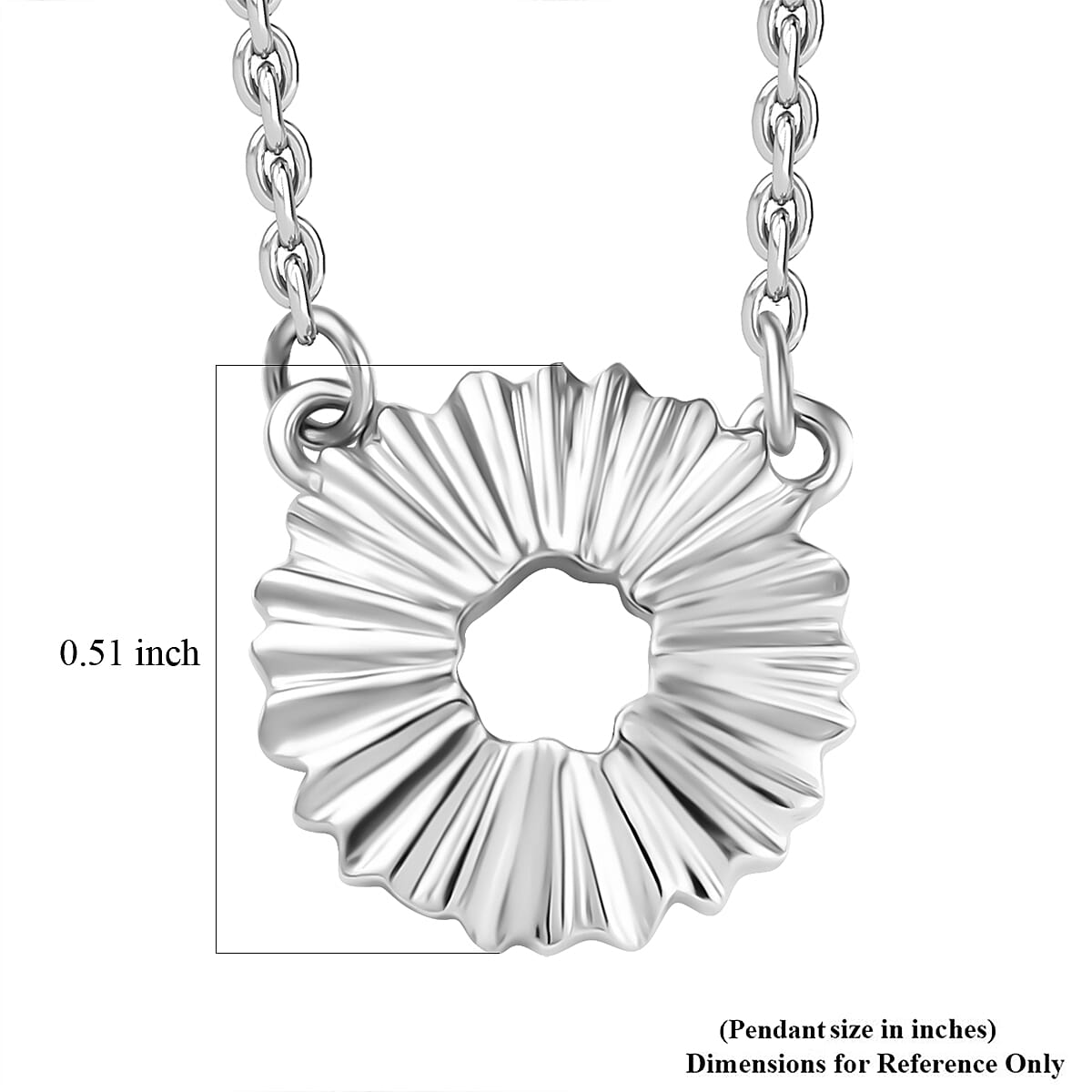 Platinum Over Sterling Silver and Stainless Steel Necklace (20 Inches)