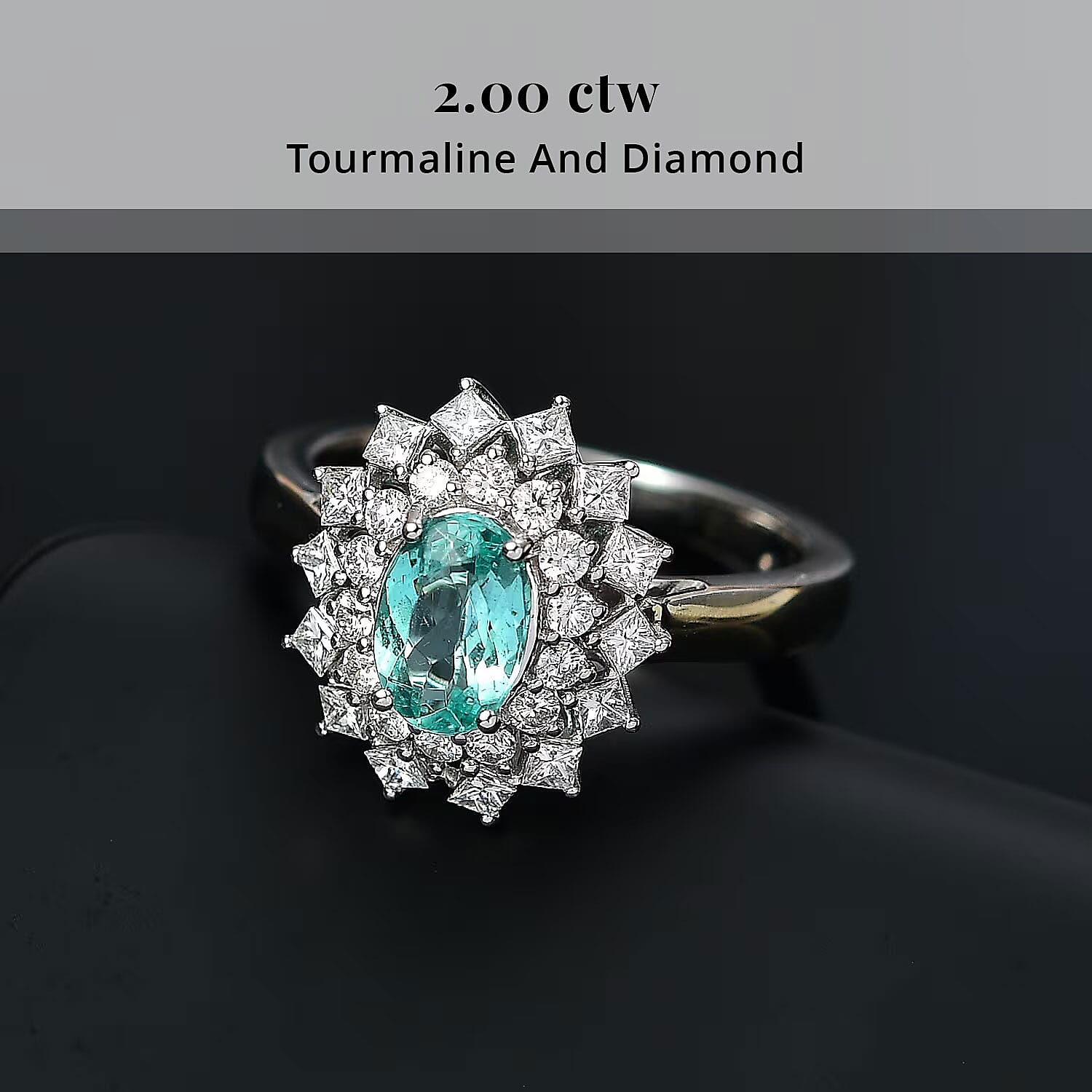 Certified and Appraised Rhapsody AAAA Paraiba Tourmaline, Diamond Ring in 950 Platinum 2.00 ctw (Size 9.5) With Free Paraiba Book