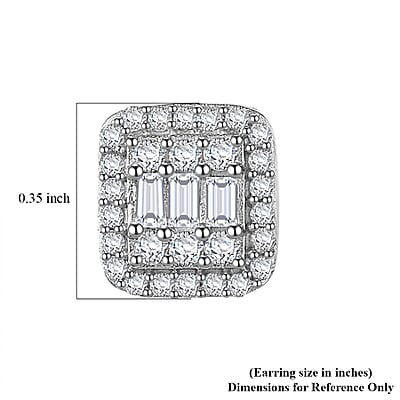 D'Joy Diamond 0.50 ctw Art Deco Earrings in Rhodium Over Sterling Silver