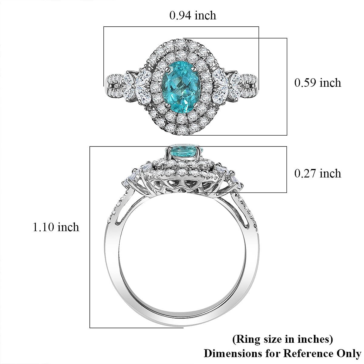 Certified & Appraised Rhapsody AAAA Paraiba Tourmaline and E-F VS2 Diamond 2.00 ctw Ring in 950 Platinum (Size 7.0) 7.80 Grams with Free Paraiba Book  image number 5