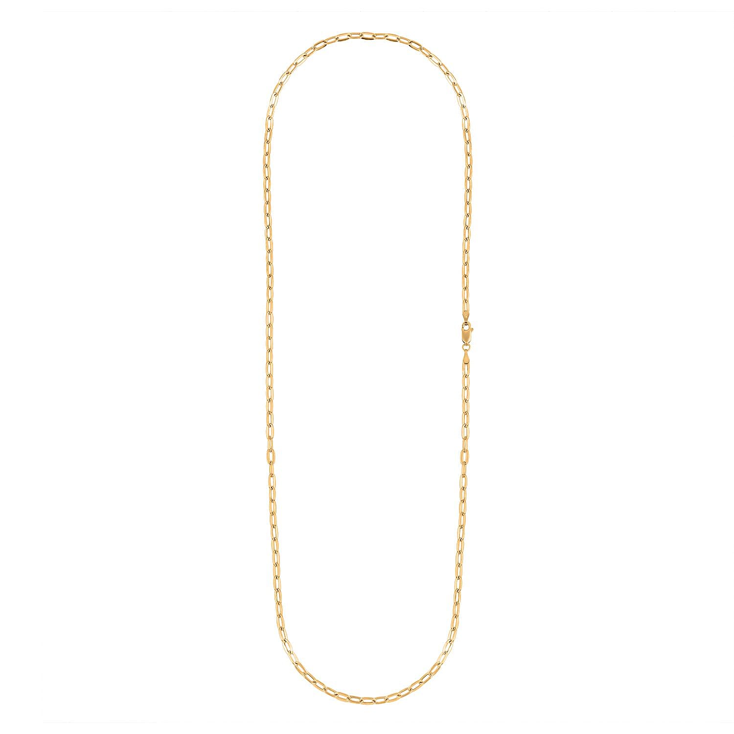 14K Yellow Gold 2.7mm Paper Clip Chain Necklace 24 Inches 4.43 Grams