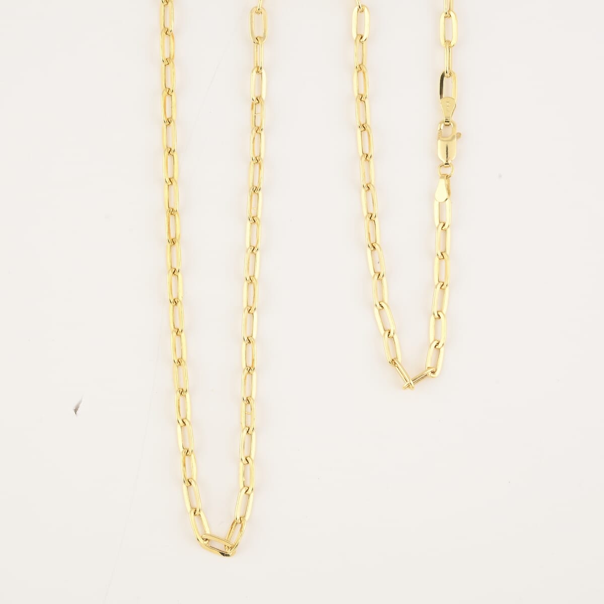 14K Yellow Gold 3mm Paper Clip Chain Necklace 24 Inches 5.97 Grams image number 0