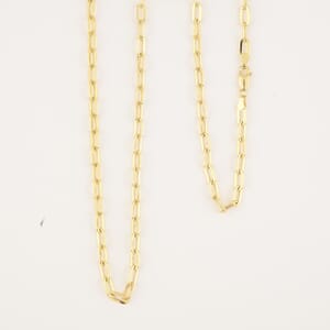 14K Yellow Gold 3mm Paper Clip Chain Necklace 24 Inches 5.97 Grams