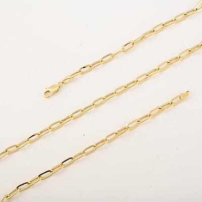 14K Yellow Gold 3mm Paper Clip Chain Necklace 24 Inches 5.97 Grams