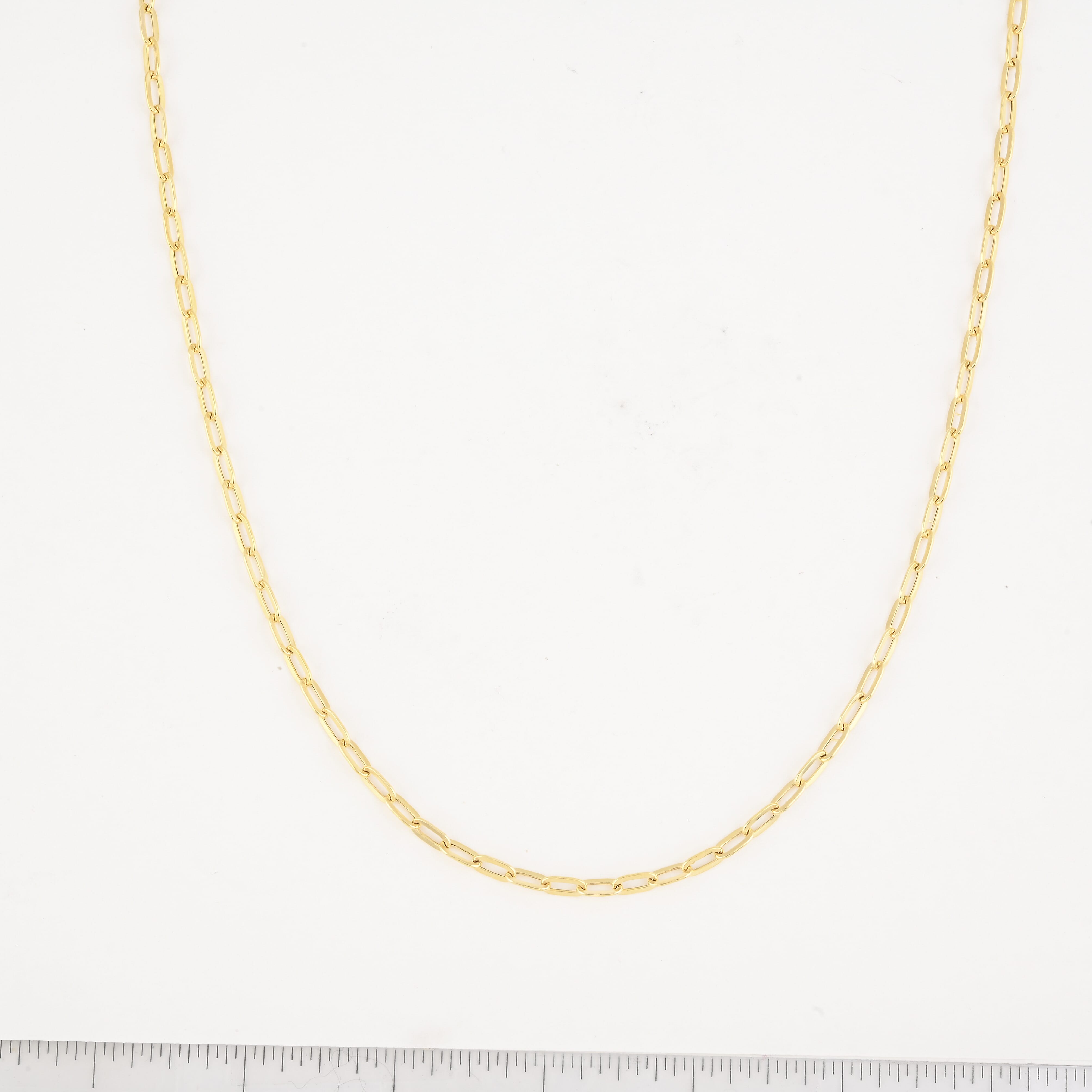 14K Yellow Gold 3mm Paper Clip Chain Necklace 24 Inches 5.97 Grams