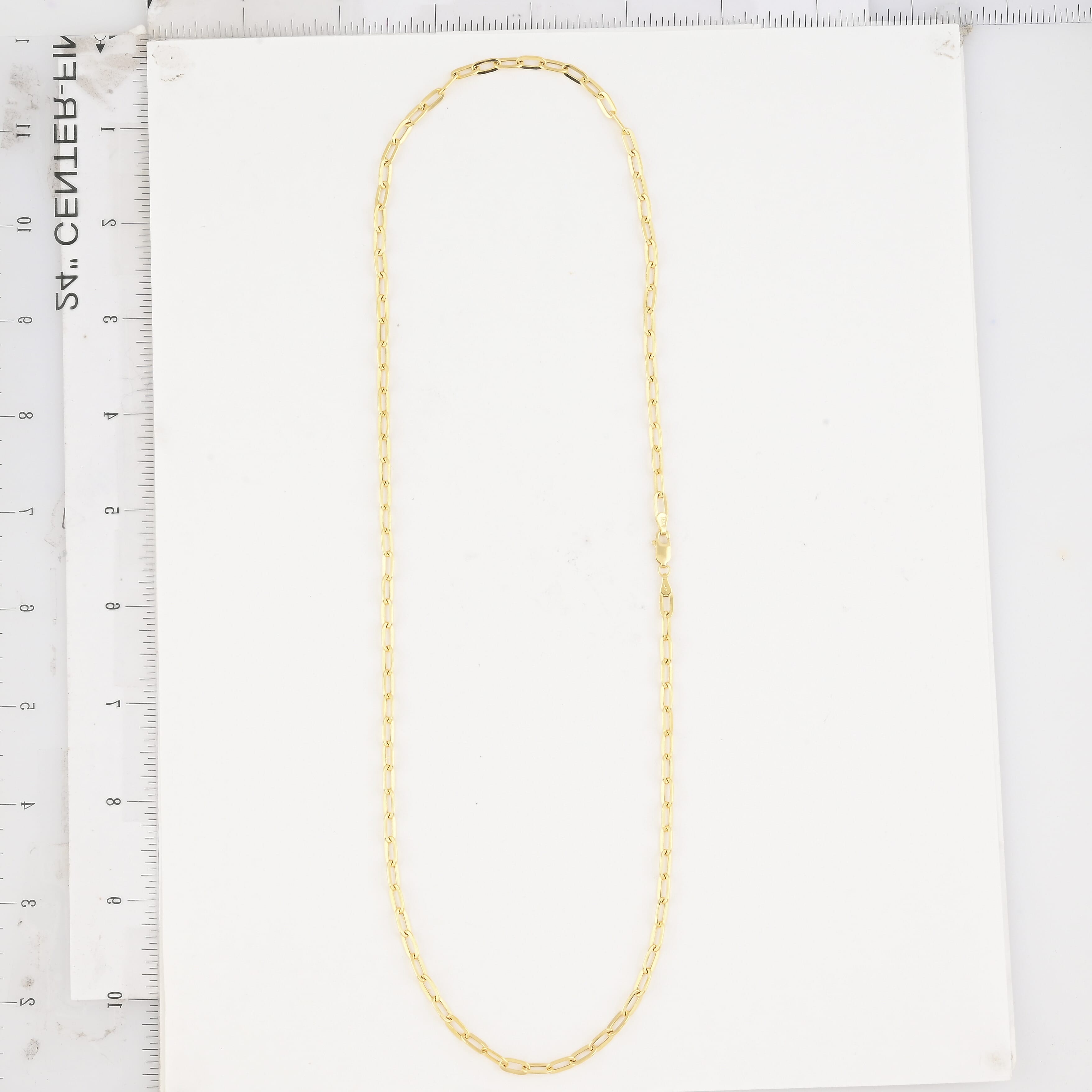 14K Yellow Gold 3mm Paper Clip Chain Necklace 24 Inches 5.97 Grams