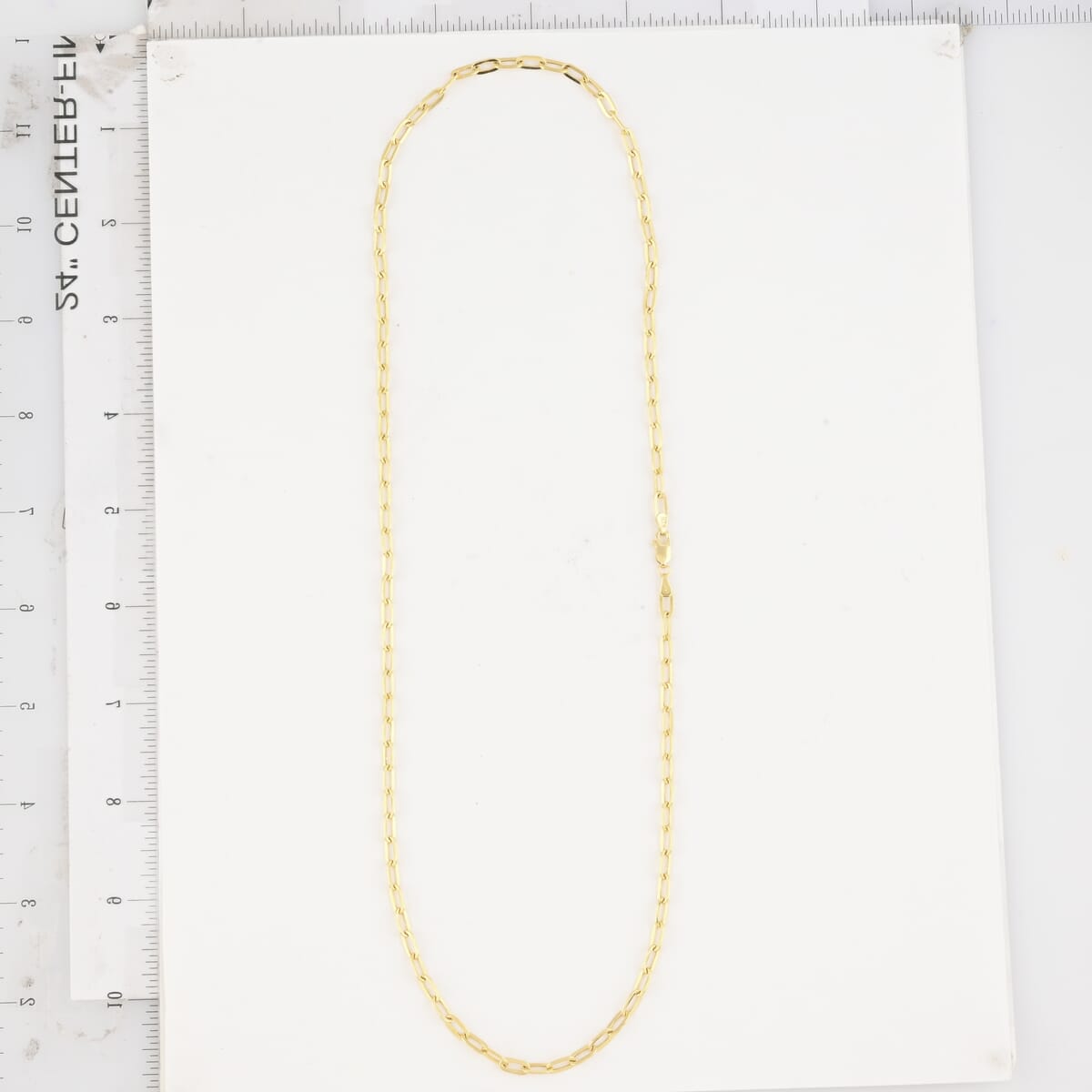 14K Yellow Gold 3mm Paper Clip Chain Necklace 24 Inches 5.97 Grams image number 3