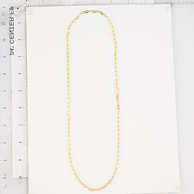 14K Yellow Gold 3mm Paper Clip Chain Necklace 24 Inches 5.97 Grams