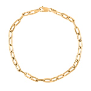 14K Yellow Gold 3mm Paper Clip Chain Bracelet (8.00 In) 1.97 Grams