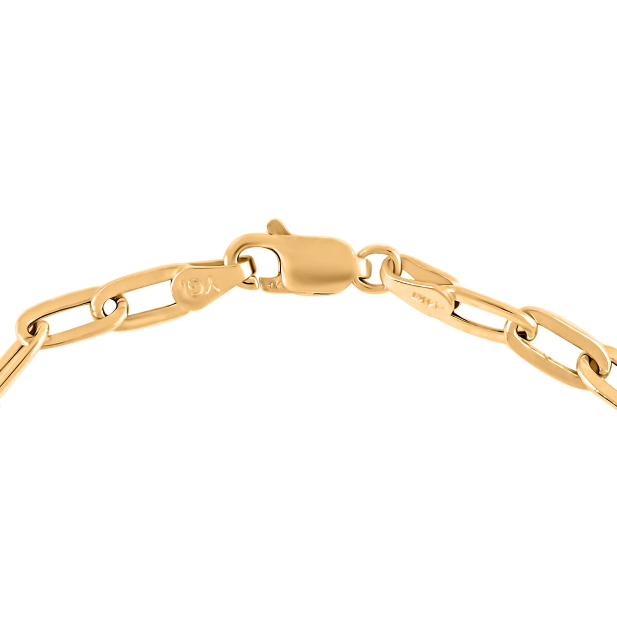 14K Yellow Gold 3mm Paper Clip Chain Bracelet (8.00 In) 1.97 Grams image number 1