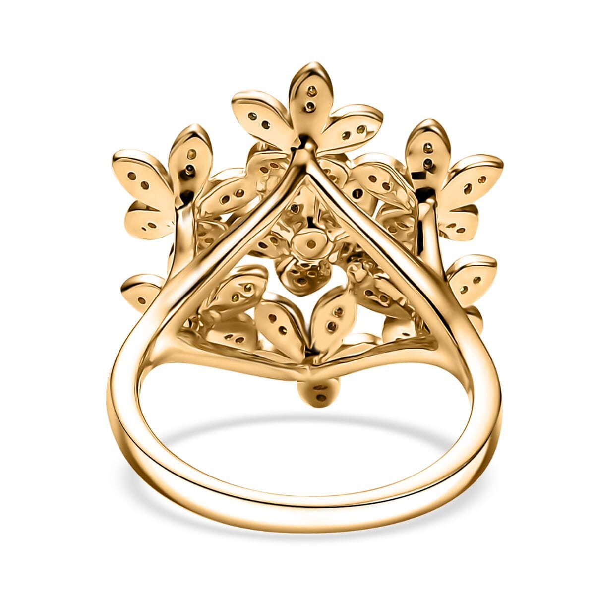 D'Joy Multi Color Diamond 0.50 ctw Blooming Brilliance Ring in 18K Vermeil Yellow Gold Over Sterling Silver (Size 7.0) image number 4