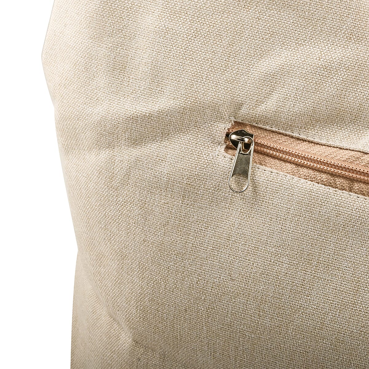 White Floral Embroidery Polyester Tote Bag image number 4