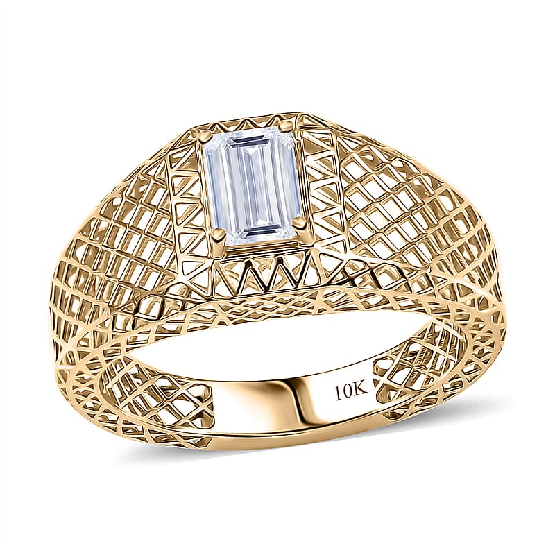 IGI Certified Luxuriant Lab Grown Diamond E-F VS 1.00 ctw Mirage Collection Mens Ring in 10K Yellow Gold (Size 10.0)
