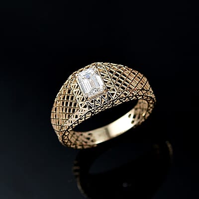IGI Certified Luxuriant Lab Grown Diamond E-F VS 1.00 ctw Mirage Collection Mens Ring in 10K Yellow Gold (Size 10.0)