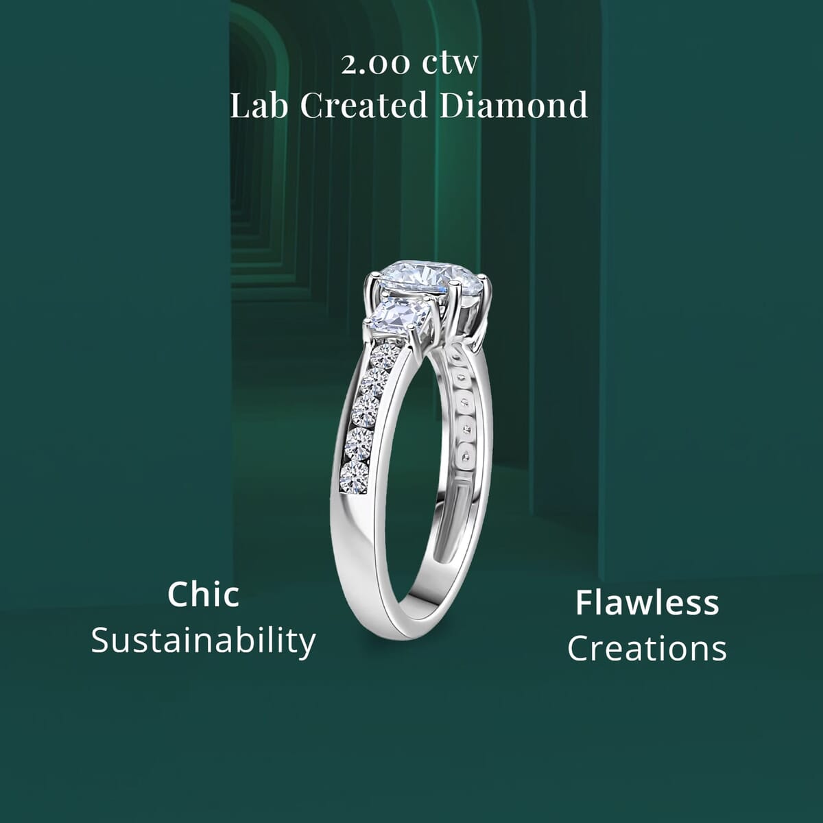 Luxuriant Lab Grown Diamond E-F VS 2.00 ctw Ring in 950 Platinum (Size 7.0) 4.80 Grams image number 4