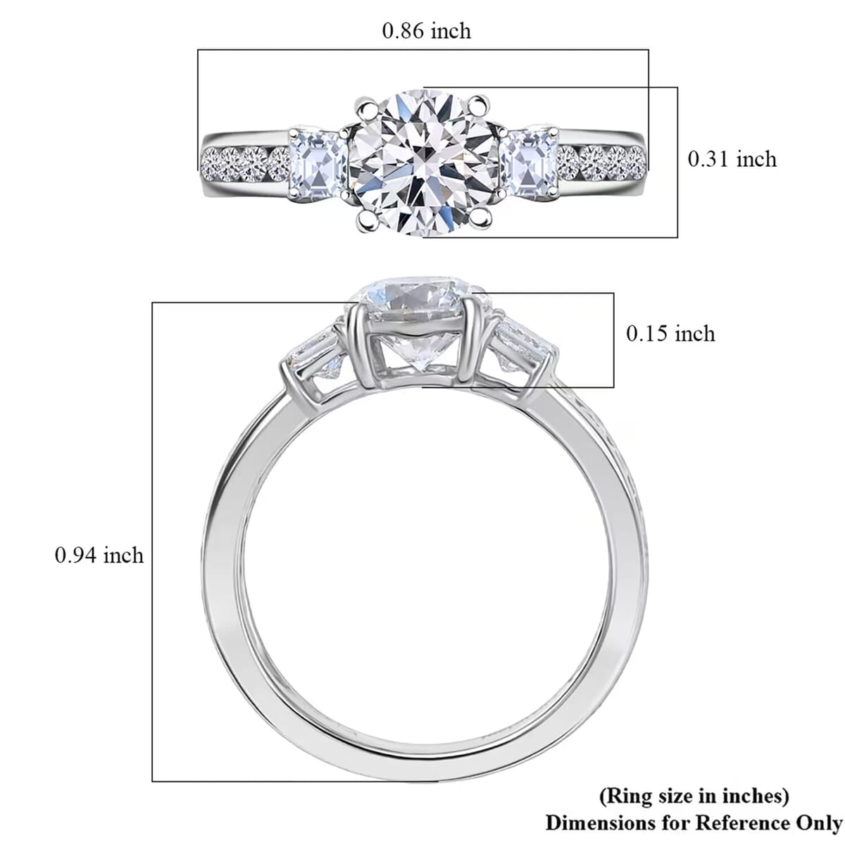 Luxuriant Lab Grown Diamond E-F VS 2.00 ctw Ring in 950 Platinum (Size 7.0) 4.80 Grams image number 7