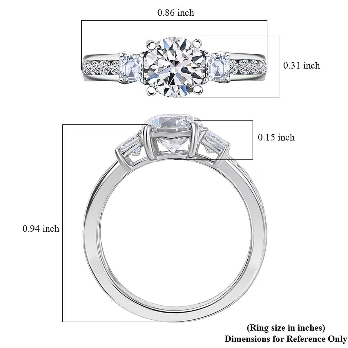 Luxuriant Lab Grown Diamond E-F VS 2.00 ctw Ring in 950 Platinum (Size 9.0) 4.80 Grams image number 7
