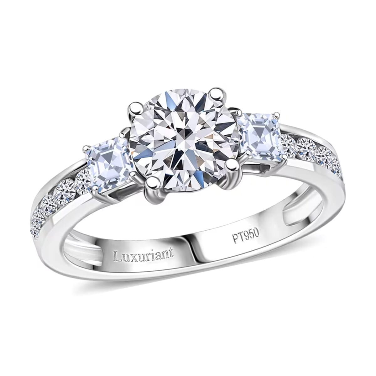 Luxuriant Lab Grown Diamond E-F VS 2.00 ctw Ring in 950 Platinum (Size 7.0) 4.80 Grams image number 0