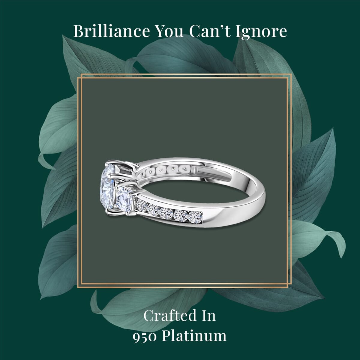 Luxuriant Lab Grown Diamond E-F VS 2.00 ctw Ring in 950 Platinum (Size 7.0) 4.80 Grams image number 2