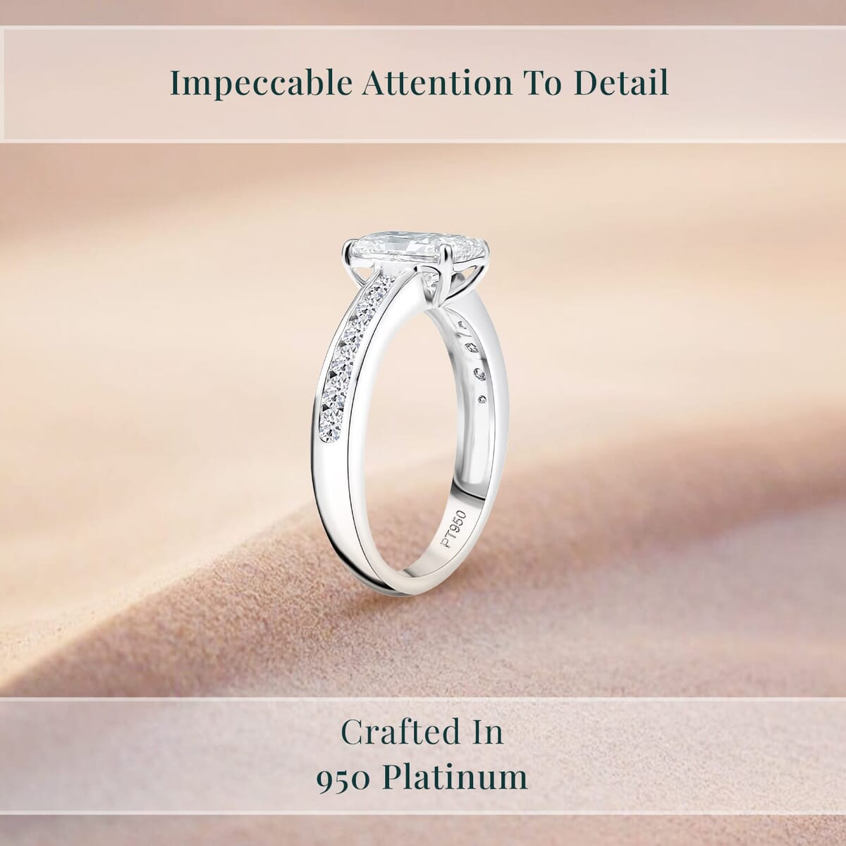 Luxuriant Lab Grown Diamond E-F VS 2.00 ctw Ring in 950 Platinum (Size 10.0) 5.38 Grams image number 3