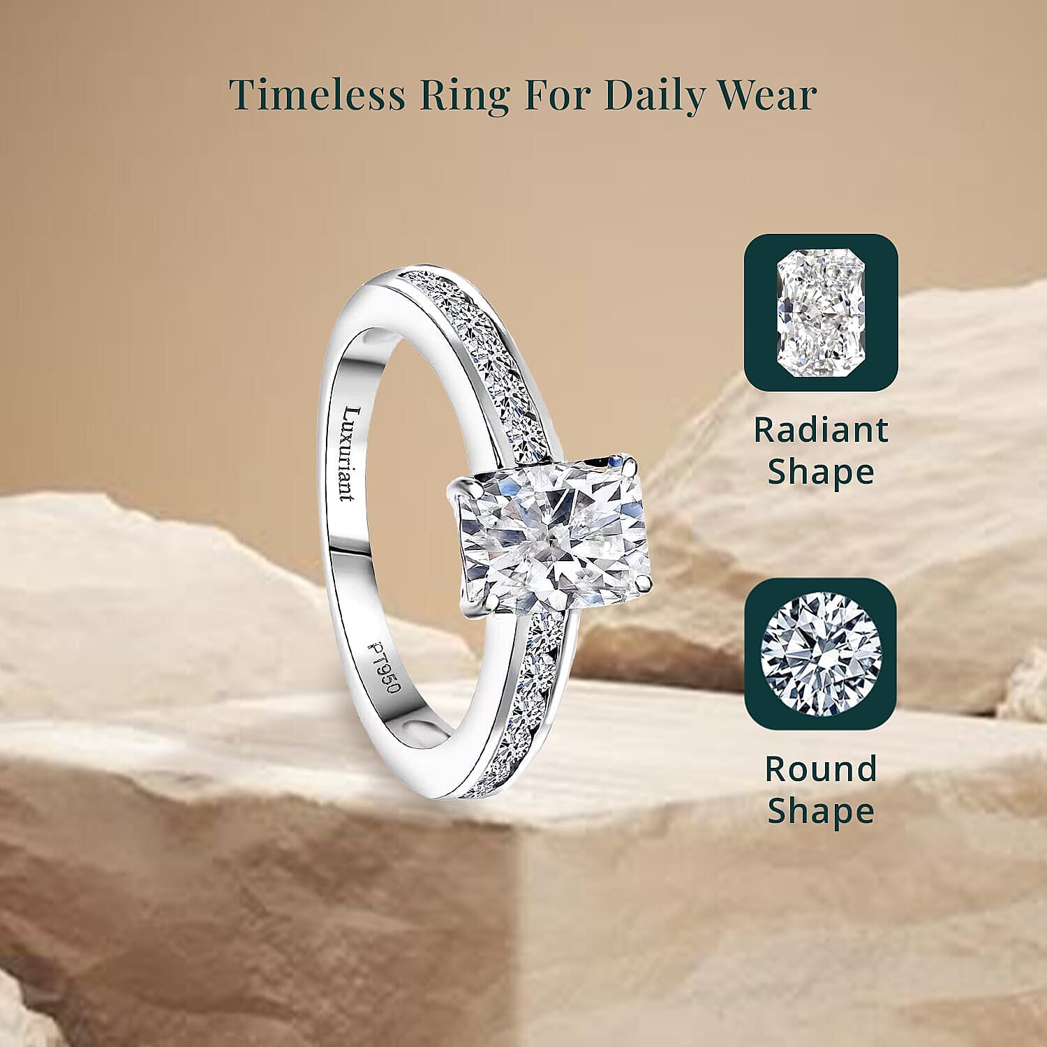 Luxuriant Lab Grown Diamond E-F VS 2.00 ctw Ring in 950 Platinum (Size 10.0) 5.38 Grams