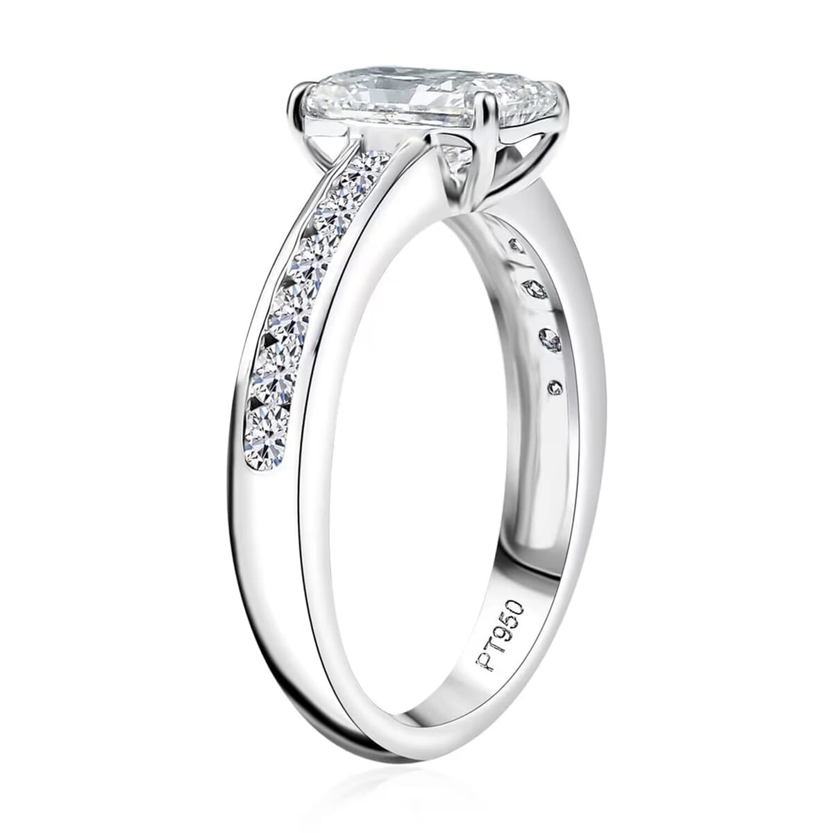 Luxuriant Lab Grown Diamond E-F VS 2.00 ctw Ring in 950 Platinum (Size 10.0) 5.38 Grams image number 9