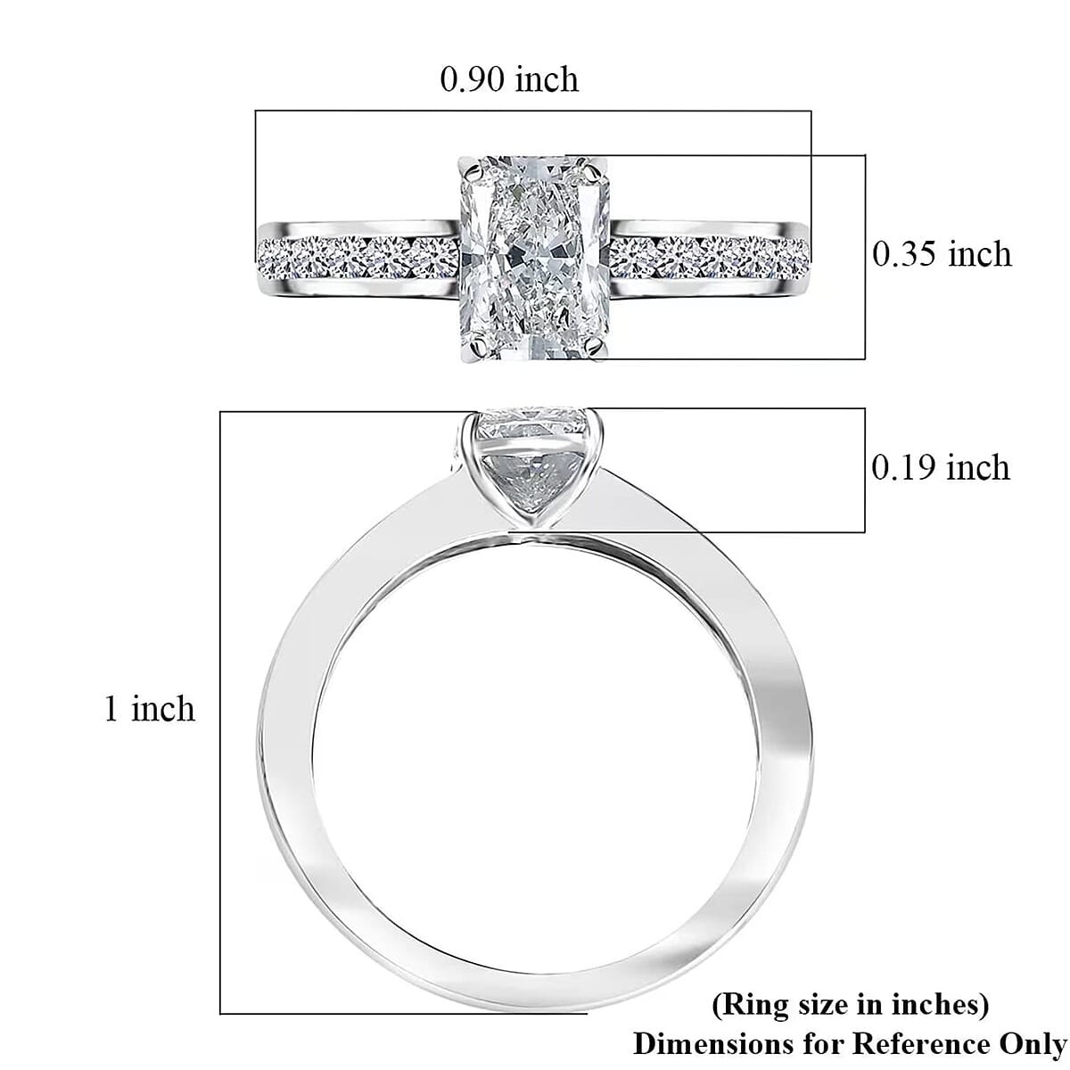 Luxuriant Lab Grown Diamond E-F VS 2.00 ctw Ring in 950 Platinum (Size 6.0) 5.38 Grams image number 8