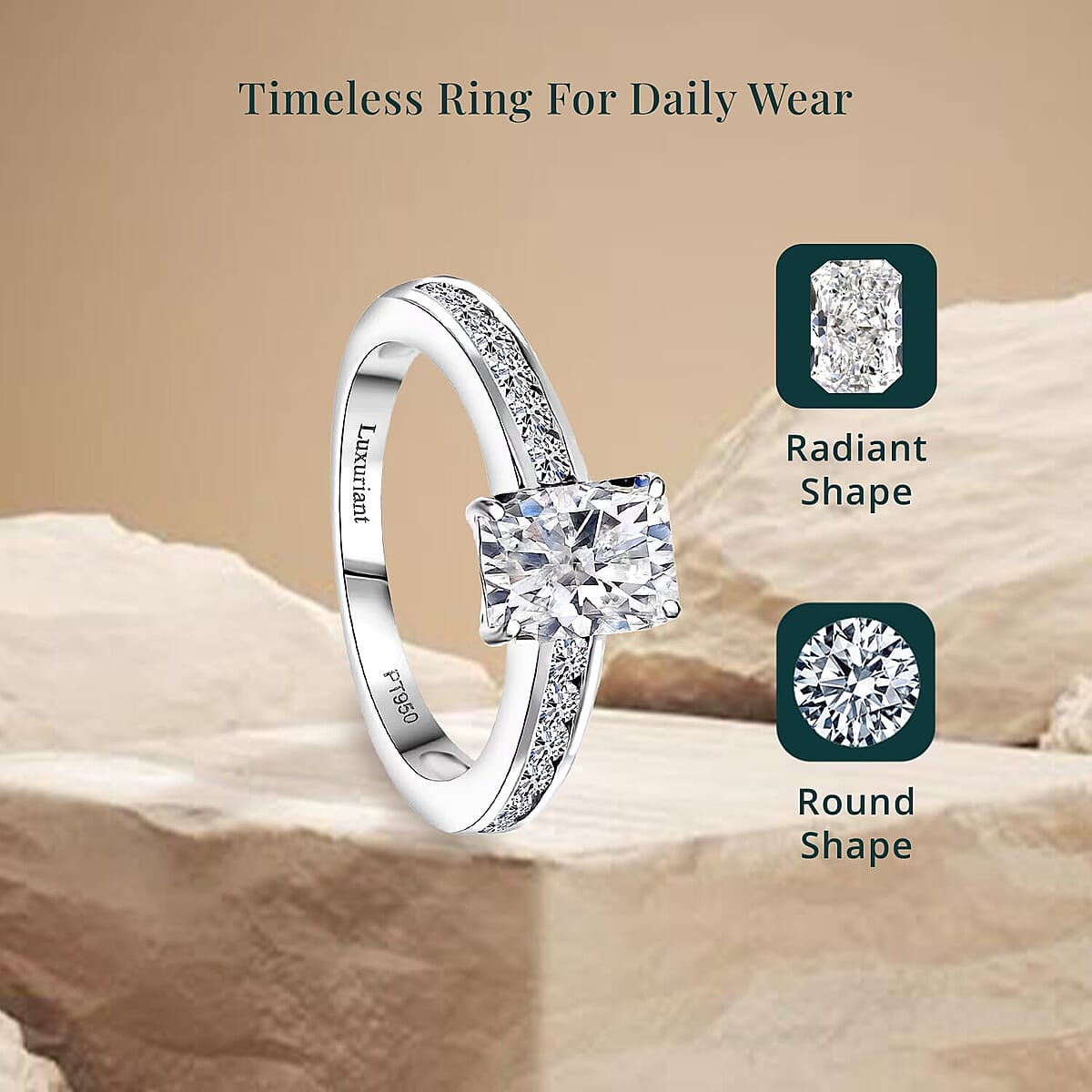 Luxuriant Lab Grown Diamond E-F VS 2.00 ctw Ring in 950 Platinum (Size 6.5) 5.38 Grams image number 6