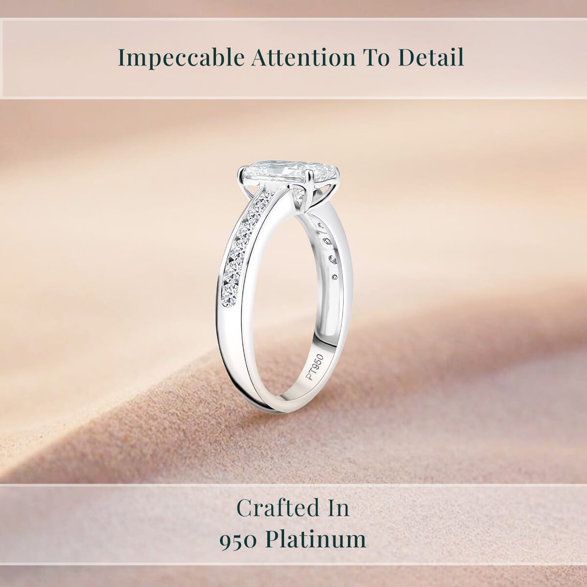 Luxuriant Lab Grown Diamond E-F VS 2.00 ctw Ring in 950 Platinum (Size 9.0) 5.38 Grams image number 2