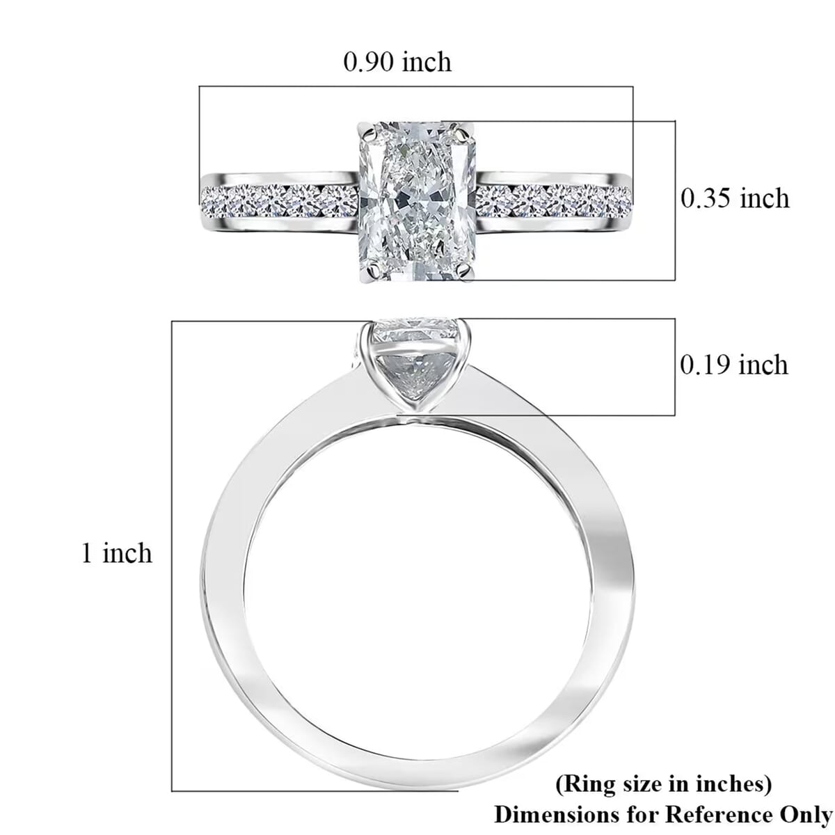 Luxuriant Lab Grown Diamond E-F VS 2.00 ctw Ring in 950 Platinum (Size 9.0) 5.38 Grams image number 7