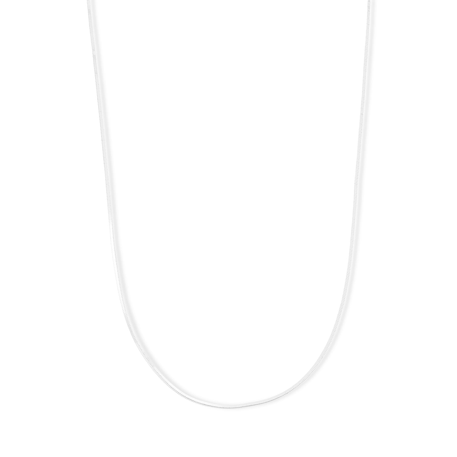 Plain Metal Necklace in Sterling Silver 20 Inches