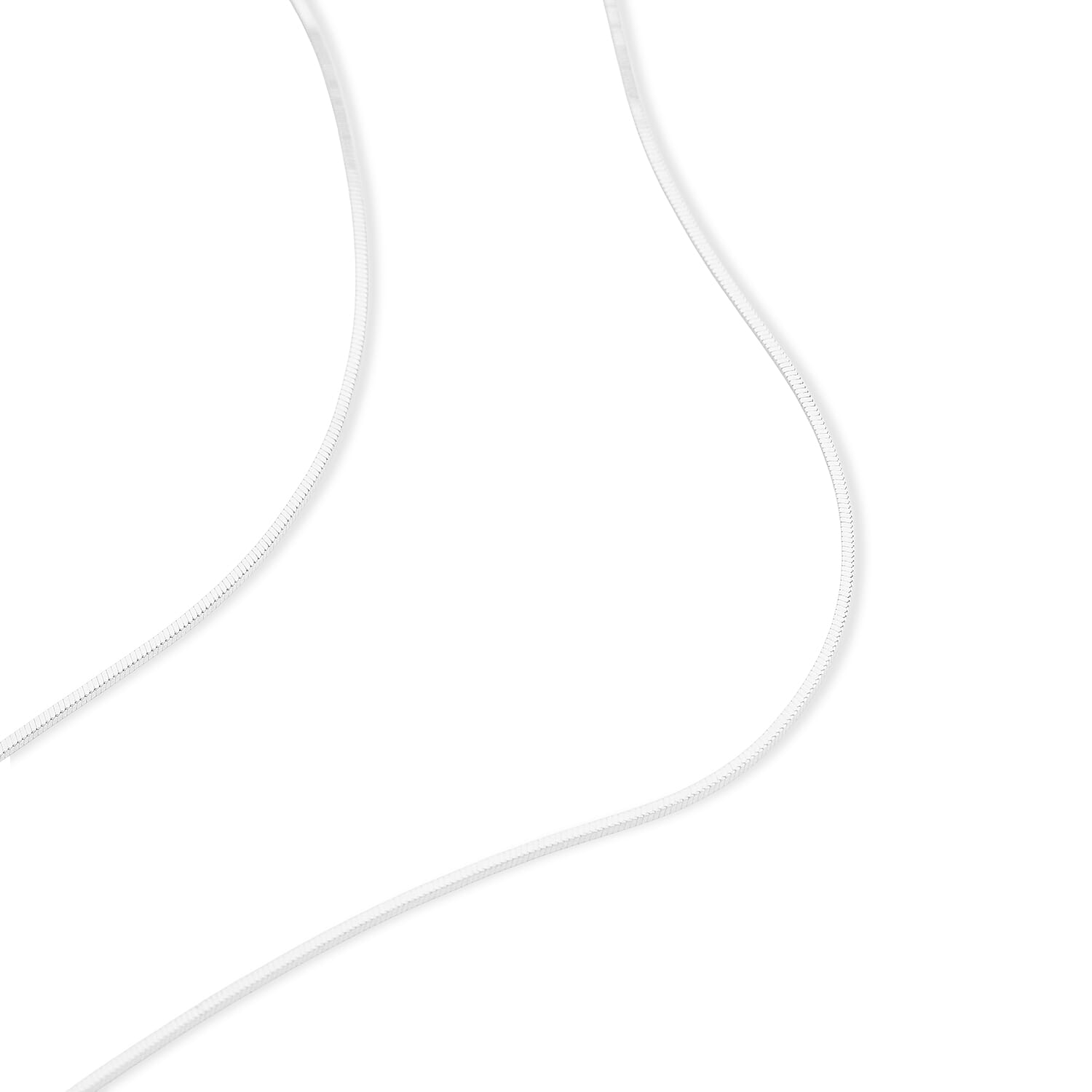 Plain Metal Necklace in Sterling Silver 20 Inches