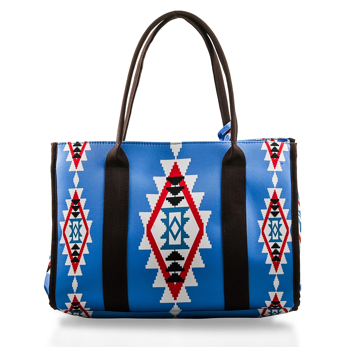 Light Blue Charming Bohemian Pattern Set of Tote Bag and Wrist Bag image number 1