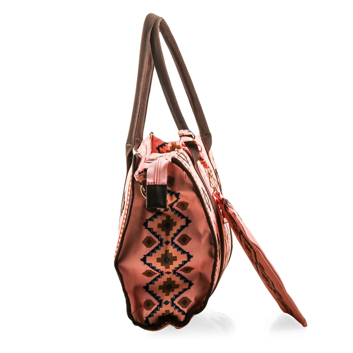 Pink Charming Bohemian Pattern Set of Tote Bag and Wrist Bag image number 1