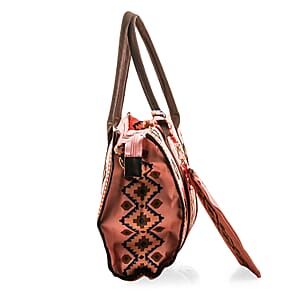 Pink Charming Bohemian Pattern Set of Tote Bag and Wrist Bag