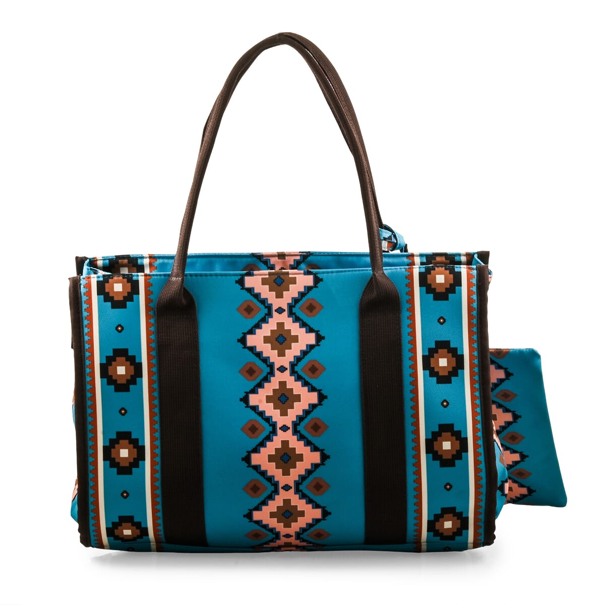 Green Charming Bohemian Pattern Set of Tote Bag and Wrist Bag image number 2
