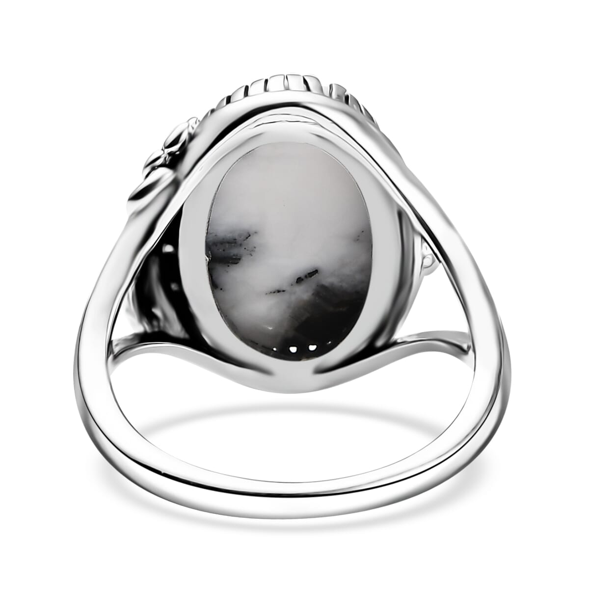 D'Joy Artisan Crafted White Buffalo 7.15 ctw Leaf and Flower Ring in Sterling Silver (Size 7.0) image number 4