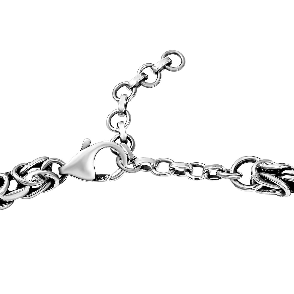 D'Joy Artisan Crafted White Buffalo 34.70 ctw Legends of the Desert Bracelet in Black Oxidized Sterling Silver (8.00 In) image number 3