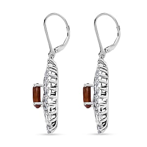 D'Joy Tangerine Kyanite and White Zircon 6.60 ctw Twilight Crest Earrings in Rhodium Over Sterling Silver