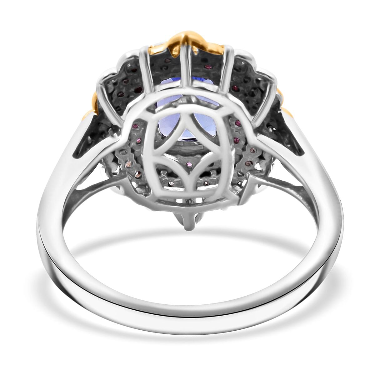 D'Joy Tanzanite and Multi Gemstone 2.15 ctw Celestial Harmony Ring in Vermeil YG and Rhodium Over Sterling Silver (Size 6.0) image number 4