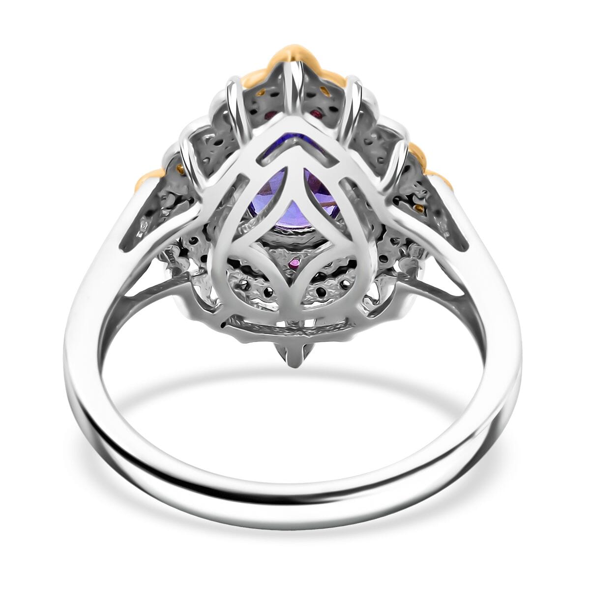 Tanzanite and Multi Gemstone 1.90 ctw Celestial Harmony Ring in Vermeil YG and Rhodium Over Sterling Silver (Size 10.0) image number 4