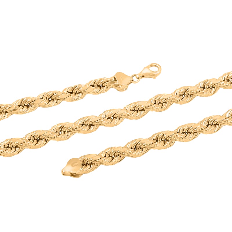 10K Yellow Gold 8mm Rope Chain Necklace 24 Inches 26 Grams