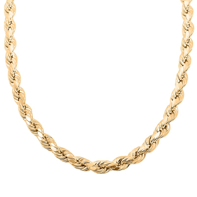 10K Yellow Gold 8mm Rope Chain Necklace 24 Inches 26 Grams
