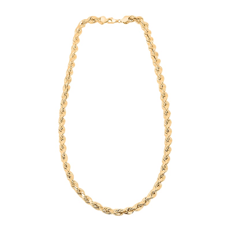 10K Yellow Gold 8mm Rope Chain Necklace 24 Inches 26 Grams
