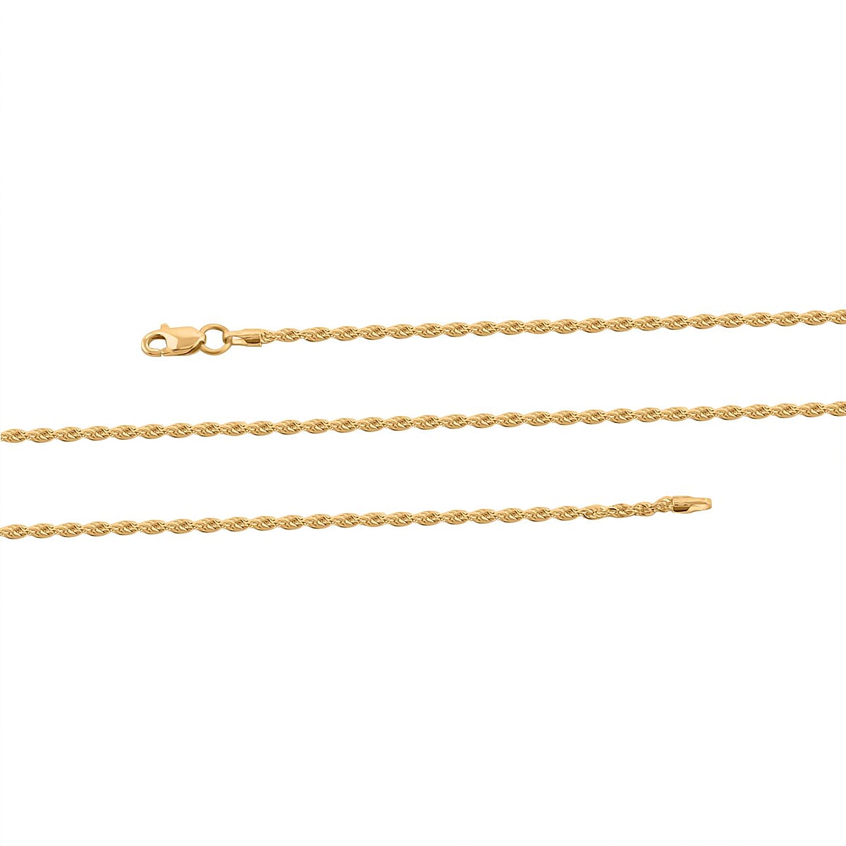18K Yellow Gold 2mm Rope Chain Necklace 26 Inches 6.5 Grams image number 2