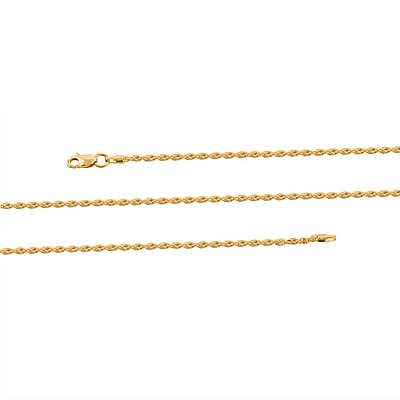 18K Yellow Gold 2mm Rope Chain Necklace 24 Inches 6 Grams